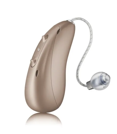Unitron Moxi R8 hearing aid in Sand colour